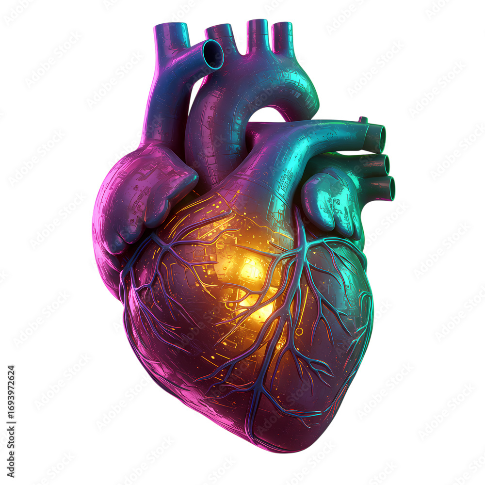 custom made wallpaper toronto digitalVibrant Human Heart Anatomy: 3D Render of Cardiovascular System