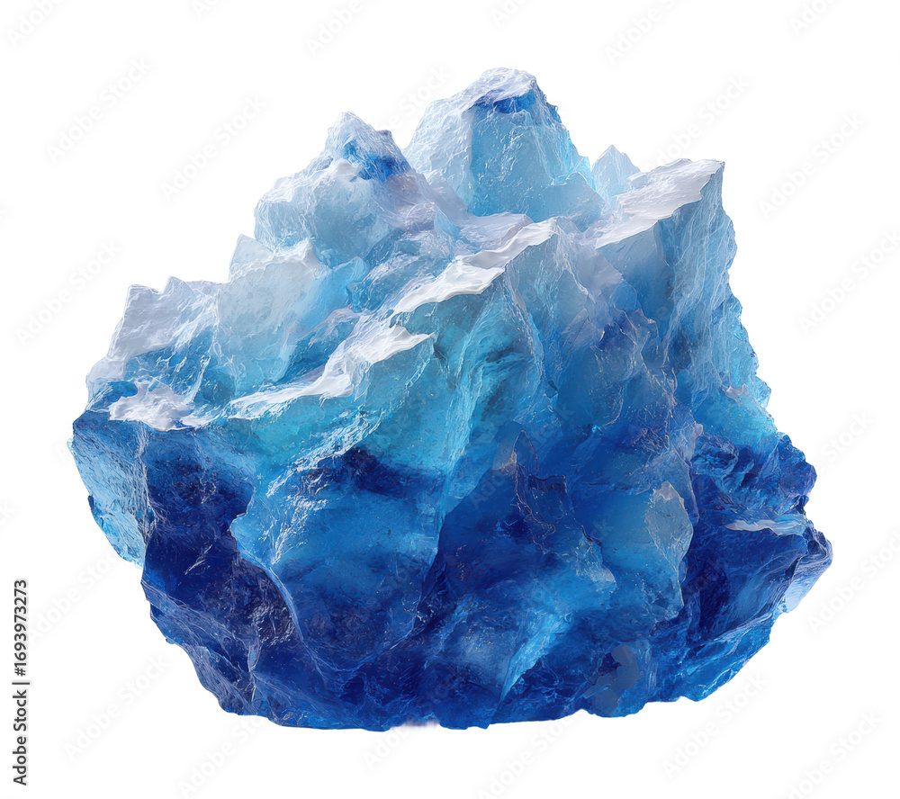 Fototapeta premium Crystal blue ice formation natural landscape nature scenic view isolated on transparent background