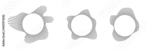 Wave Organic Shape Abstract Lines. Vector Ripple Circles - Sound Wave Pattern. abstract organic flowing waveform circle ring. 