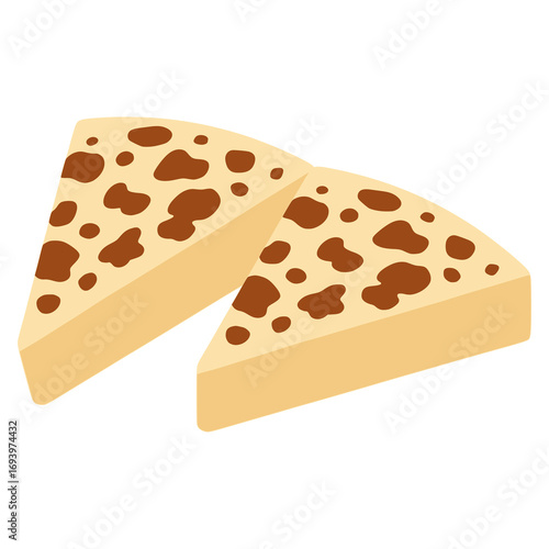 Leipäjuusto Finnish Bread cheese flat color vector illustration template design