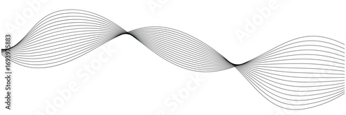 Modern abstract white wave digital geometric Technology, data science frequency gradient lines on white background.  eps 10