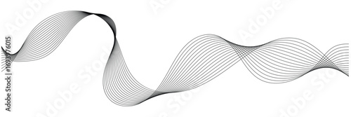Modern abstract white wave digital geometric Technology, data science frequency gradient lines on white background.  eps 10
