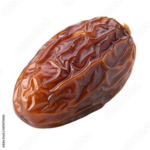 Single date fruit isolated on transparent background, a sweet and healthy snack