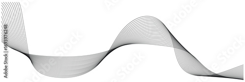 Modern abstract white wave digital geometric Technology, data science frequency gradient lines on white background.  eps 10