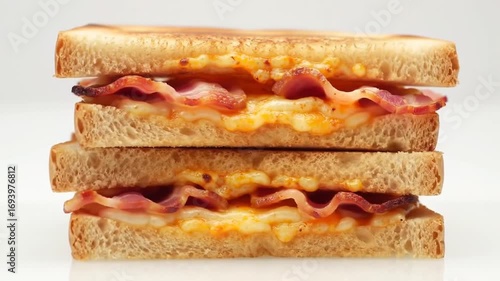 Stacked bacon melt cheesy toasted savory delight