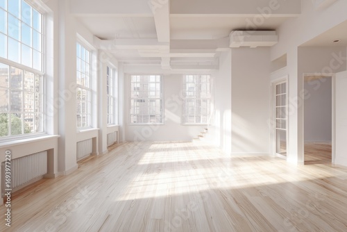 Wallpaper Mural minimal bright studio apartment interior, open space, natural sunlight, airy modern design Torontodigital.ca