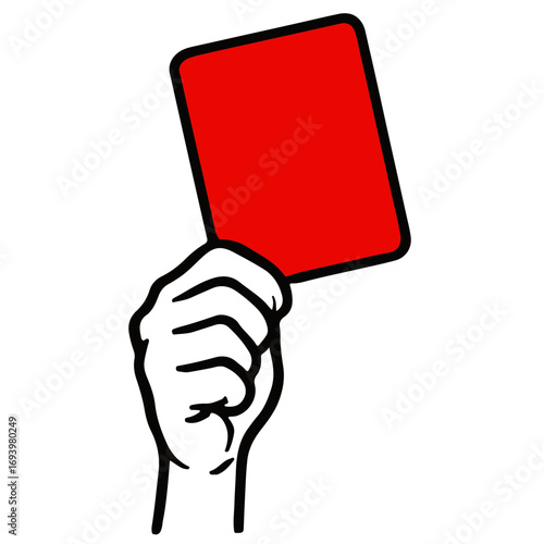 red card hand referee icon vector design