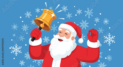 Santa Ringing a Christmas Bell
