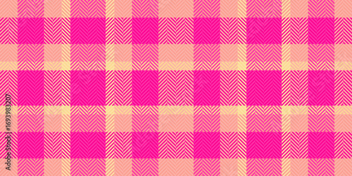 Vibrant pink and peach herringbone plaid pattern.  Perfect for textile designs, fashion, websites, or any project needing a bold, energetic texture.