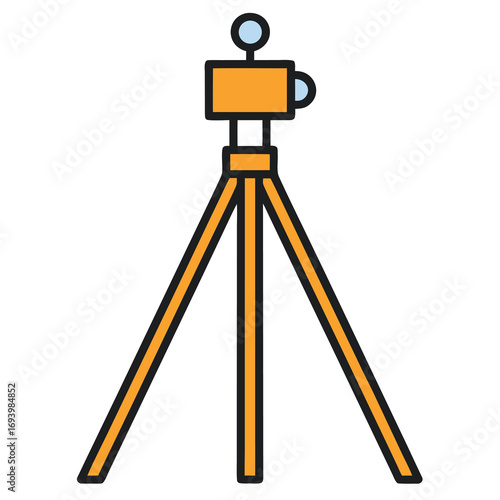 Stylized icon of a surveying instrument on a tripod