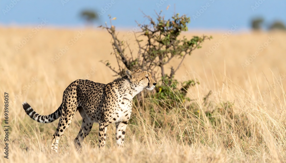 Obraz premium Cheetah in a golden savanna