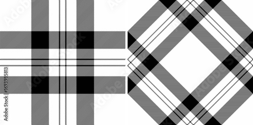 Seamless pattern textile of tartan plaid background with a texture check vector fabric. Set in monochrome colors. Uniform ideas for different professions.