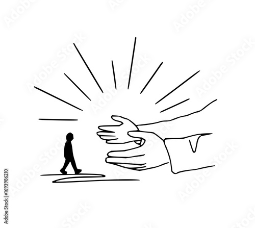 Embrace divine guidance and spiritual awakening with open arms of faith and hope.