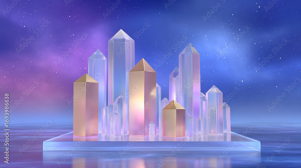 Fototapeta premium Glass crystal on the sea