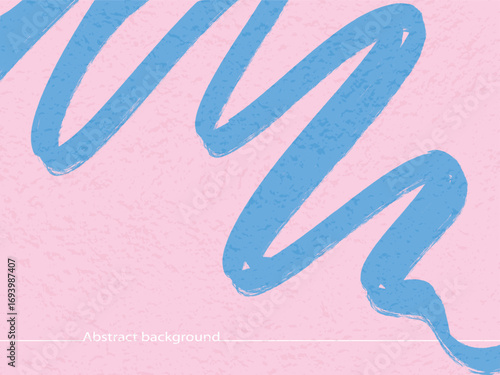 Retro grainy abstract background with waves. Textured template with brush strokes creates swirls. Hand drawn grunge overlay effect for banner, poster. Vector graphics