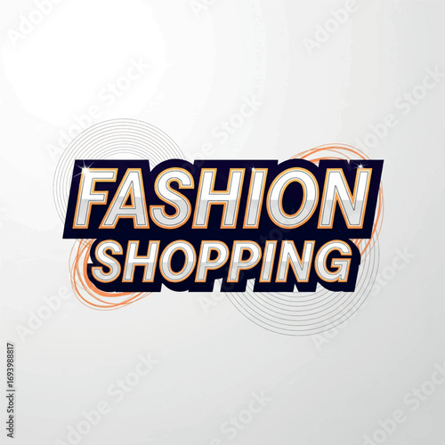 Vector graphic of the text Fashion in a hand-drawn, whimsical style, bright primary colors, playful elements, white background, twilight light, with a neon glow effect framing the text