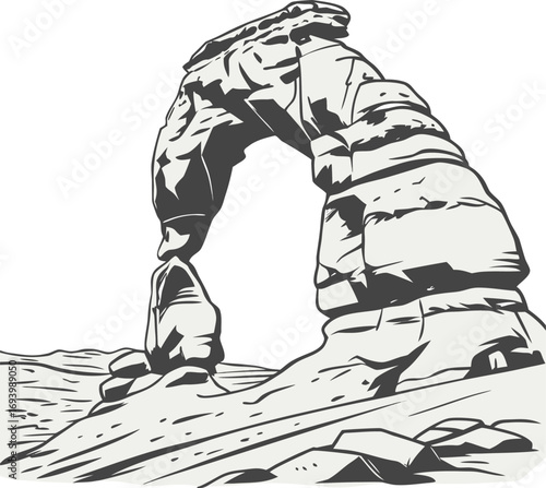 Fun action sketch of people skiing and snowboarding in the winter mountains