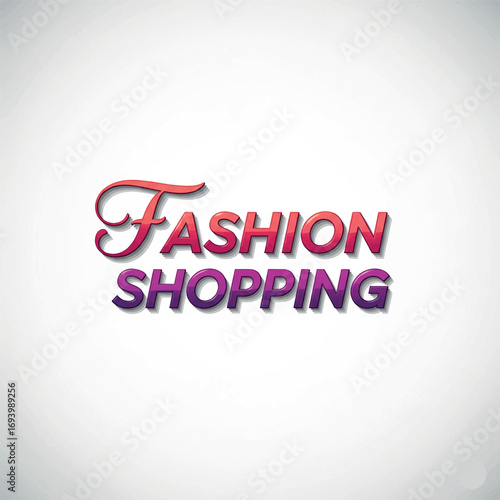 Vector graphic of the text Fashion in a hand-drawn, whimsical style, bright primary colors, playful elements, white background, twilight light, with a neon glow effect framing the text