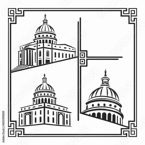 Wallpaper Mural Government buildings with ornate borders capitol building dome Torontodigital.ca