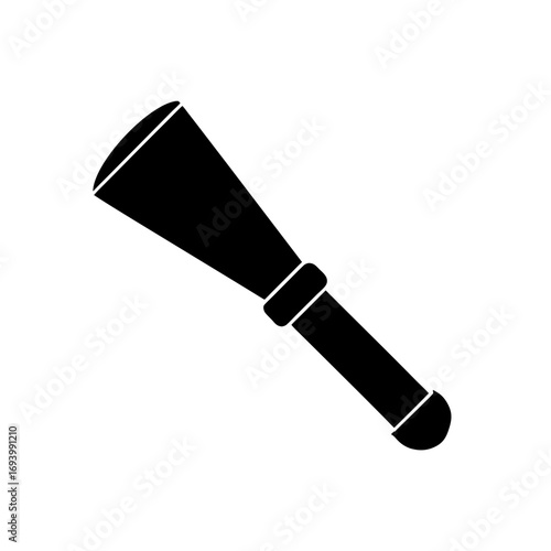 Silhouette of a makeup brush on transparent background
