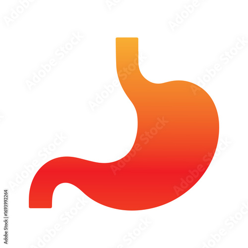 Modern Green Stomach Vector Symbol for Nutrition and Medical Campaign Promotion