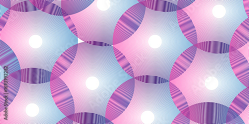 Geometric circle stripe diagonal overlap colorful minimal fabric textile design. abstract background oblique stripe diagonal line wave parallel red blue digital vector illustration art pattern.	