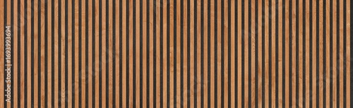Foto natural wood lath line arrange pattern, wooden strip background, wooden slate