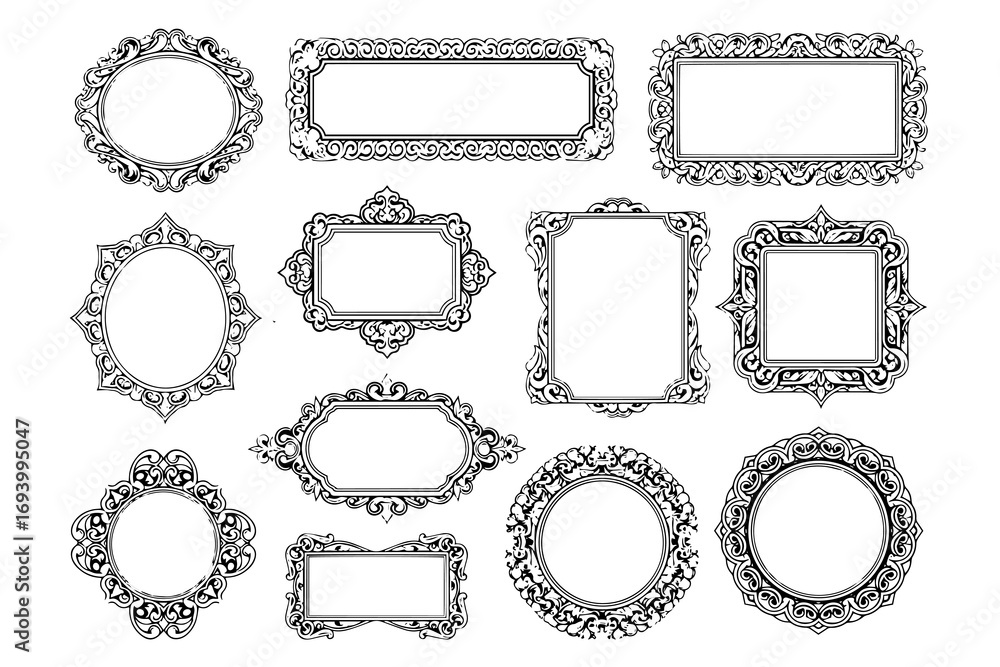 Obraz premium Elegant Decorative Frame Illustration for Invitation and Greeting Card Design