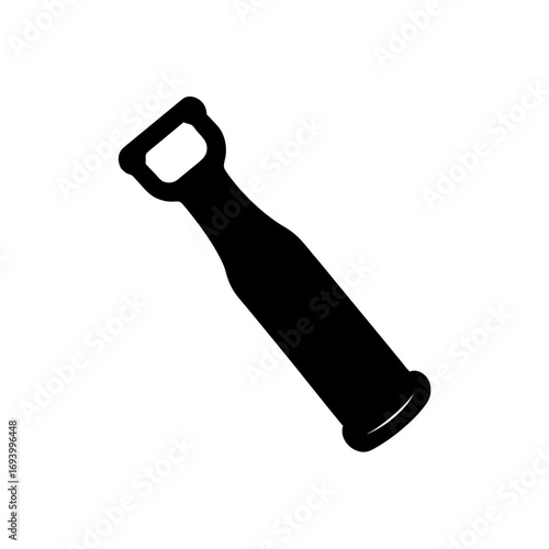 Silhouette of a bottle opener on transparent background