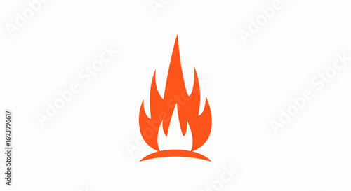 Stylized orange bonfire logo on white background.