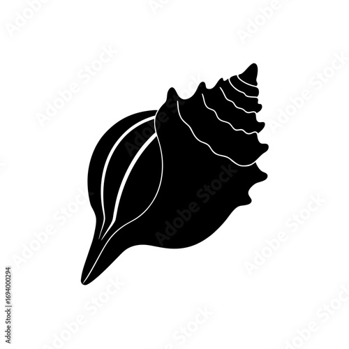 Silhouette of a seashell art on transparent background