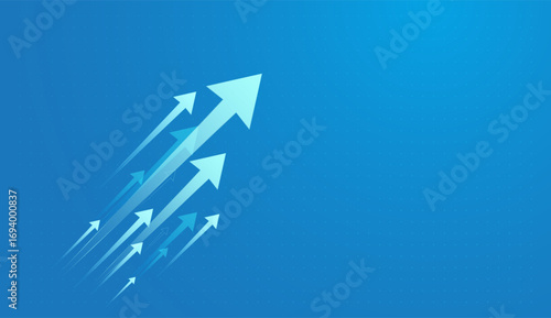 Bright arrows rise toward for finance concepts and Business chart upward positive direction. The Abstract Stock Market arrows vector, illustration