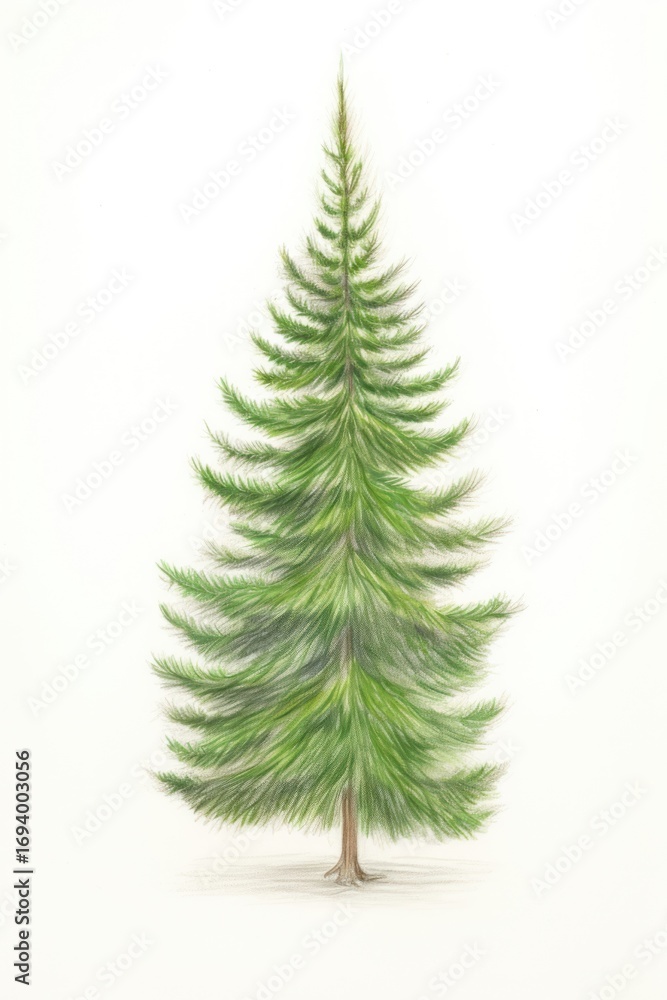 Fototapeta premium Christmas tree christmas drawing plant.