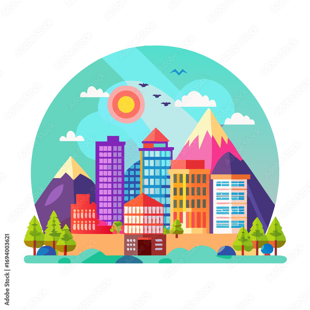Fototapeta premium vector illustration of city