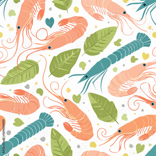 Krill harmonious pastel vector pattern ideal for seamless textures.