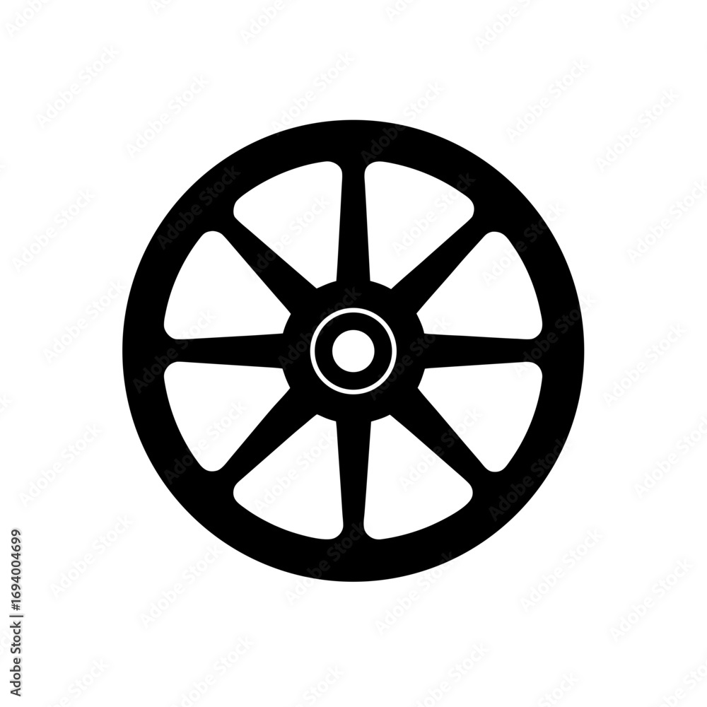 Obraz premium Illustration of a wagon wheel on transparent background silhouette