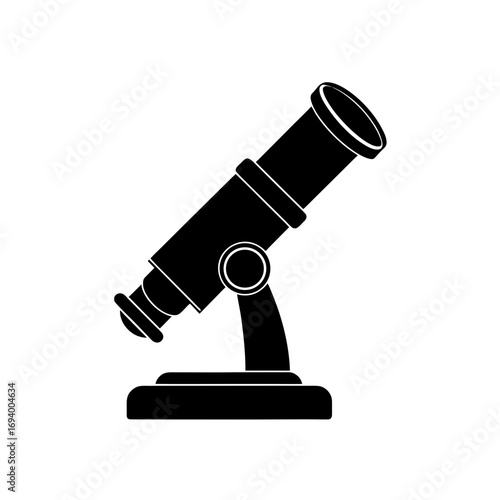 Silhouette of a telescope tool on transparent background