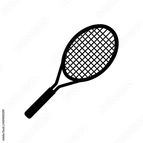 Silhouette of a tennis racket on transparent background