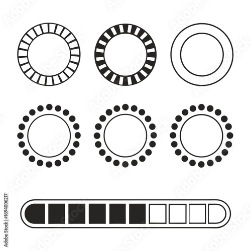 Circular and linear progress indicators loading spinner progress bar