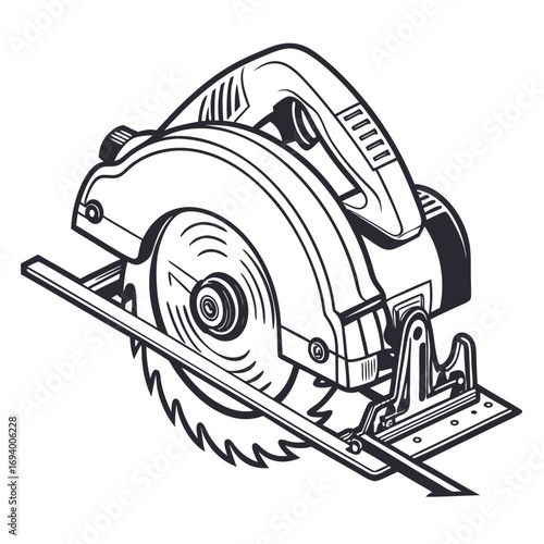 Circular saw tool illustration power tool woodworking