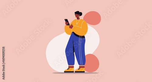 Modern person engaging with a smartphone, representing digital communication, connectivity, and online lifestyle. Ideal for technology, social media, and business concepts.