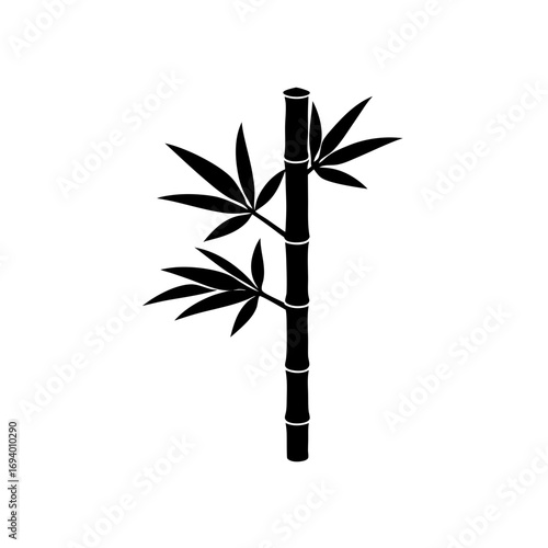 Silhouette of bamboo stalk art on transparent background