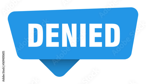 denied sticker. denied blue sign isolated on transpatent background