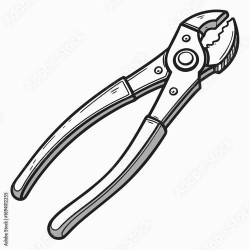 Silver metal pliers tool grip