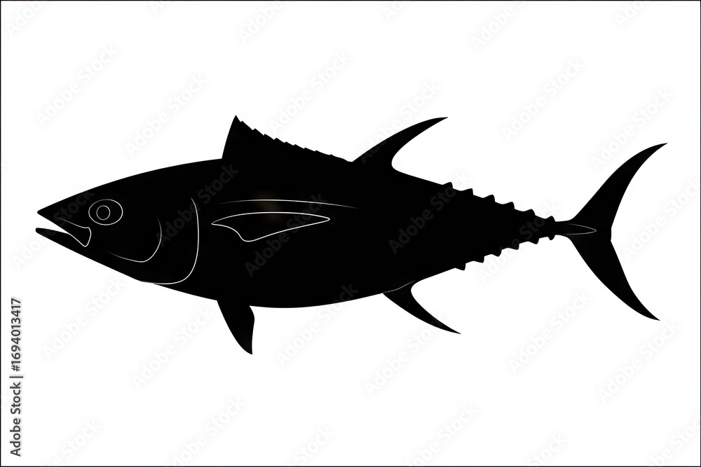 Fototapeta premium Silhouette of a tuna fish.