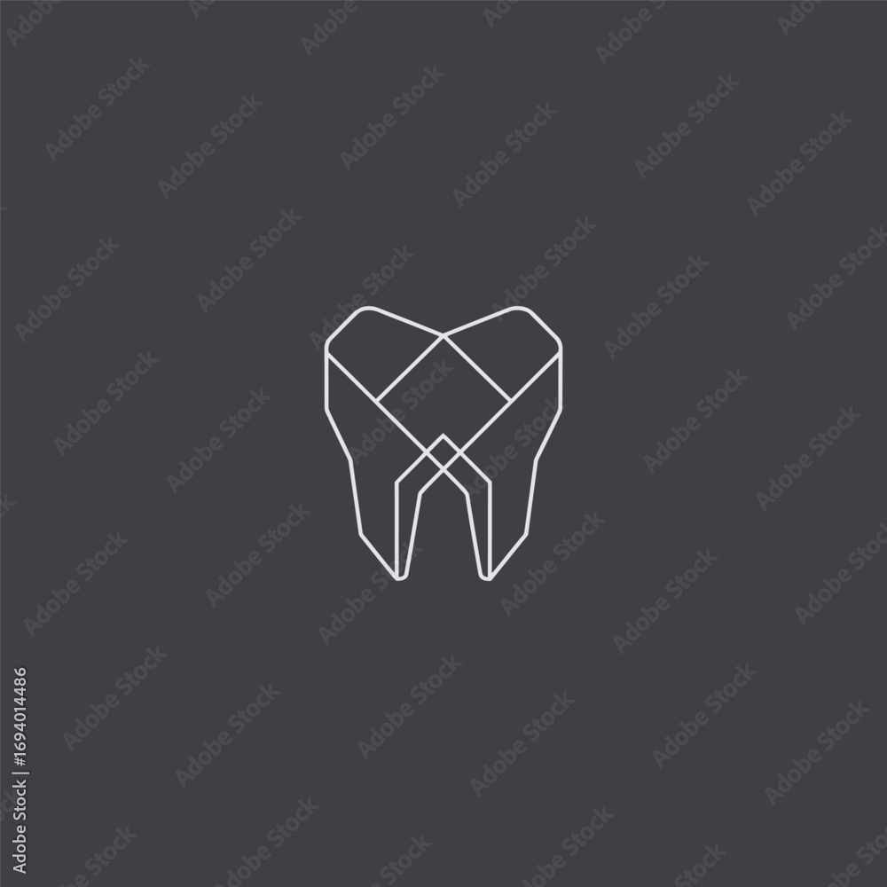 Obraz premium Tooth line art minimalist logo design.