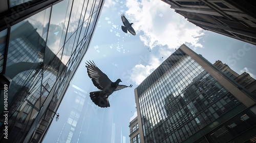 Wallpaper Mural When the programmer debugged the code, birds flashed by the glass curtain wall. He looked up at the dove outside the window, as if he had received an email from the sky. Torontodigital.ca