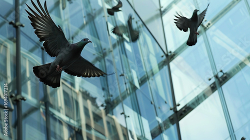 Wallpaper Mural When the programmer debugged the code, birds flashed by the glass curtain wall. He looked up at the dove outside the window, as if he had received an email from the sky. Torontodigital.ca