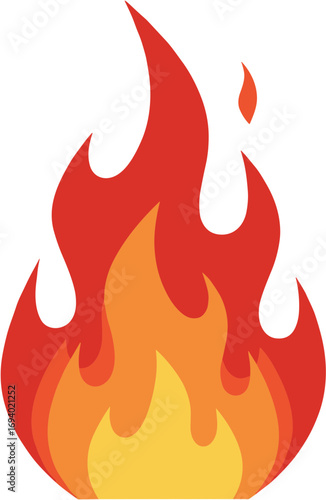 Flat Design Creative Orange Red Flames Fire Illustration Element