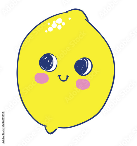 Hand Drawn lemon kids print vector illustration trend design for t shirt printing, graphic design